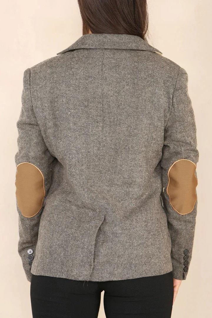 Women’s Oak Brown Herringbone Tweed Waistcoat & Blazer Jacket