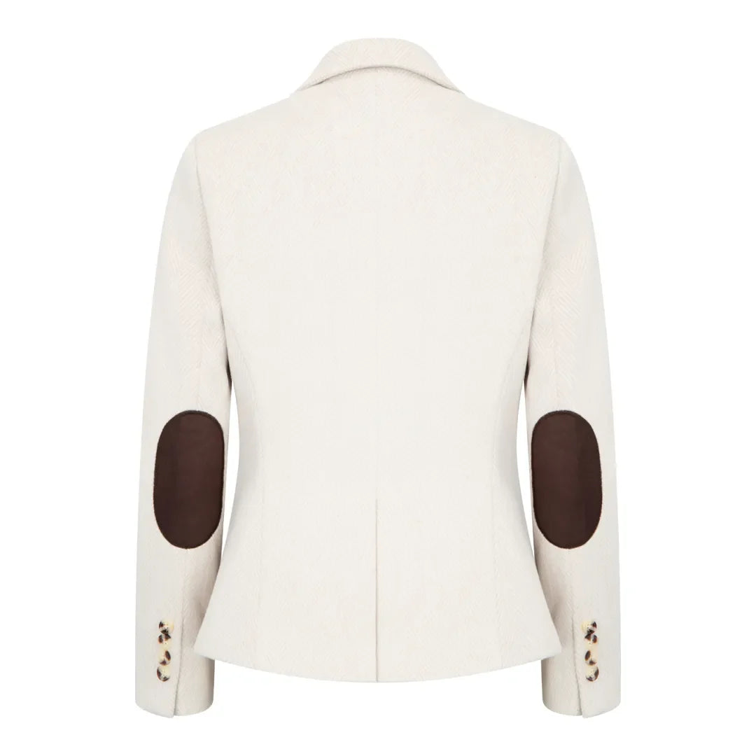 Women's Cream Wool Blend Tweed Blazer Waistcoat