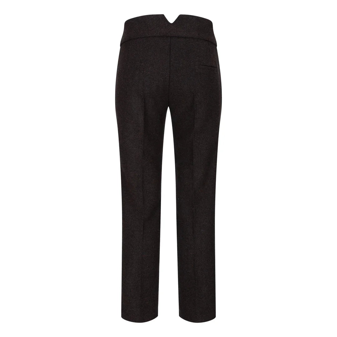 Women's Brown Tweed Blazer Waistcoat & Trouser - Pant Suit
