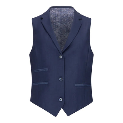 Women's 3 Piece Plain Navy Blue Suit - TPW-14