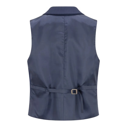 Women's 3 Piece Plain Navy Blue Suit - TPW-14