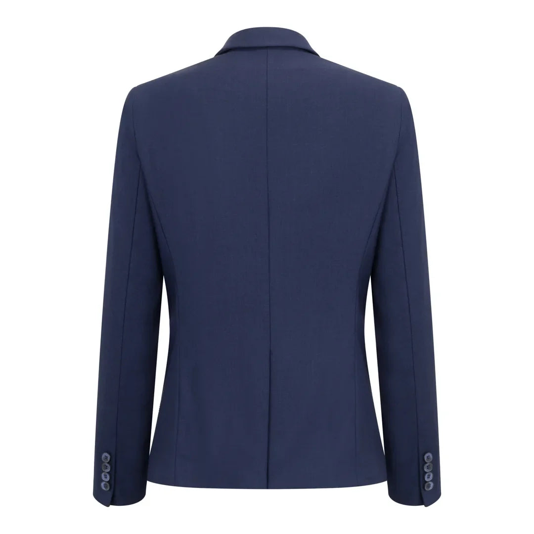 Women's 3 Piece Plain Navy Blue Suit - TPW-14