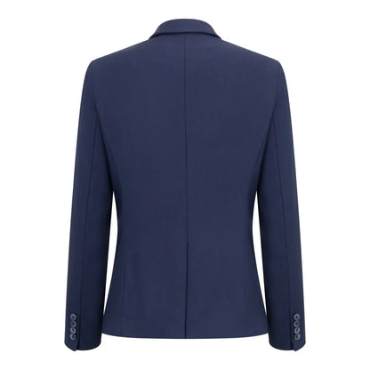 Women's 3 Piece Plain Navy Blue Suit - TPW-14