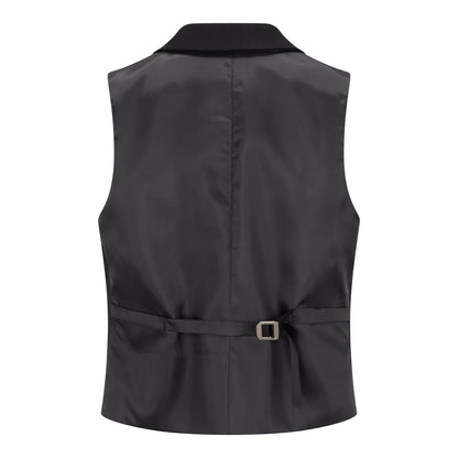 Black vest with a belt on a white background