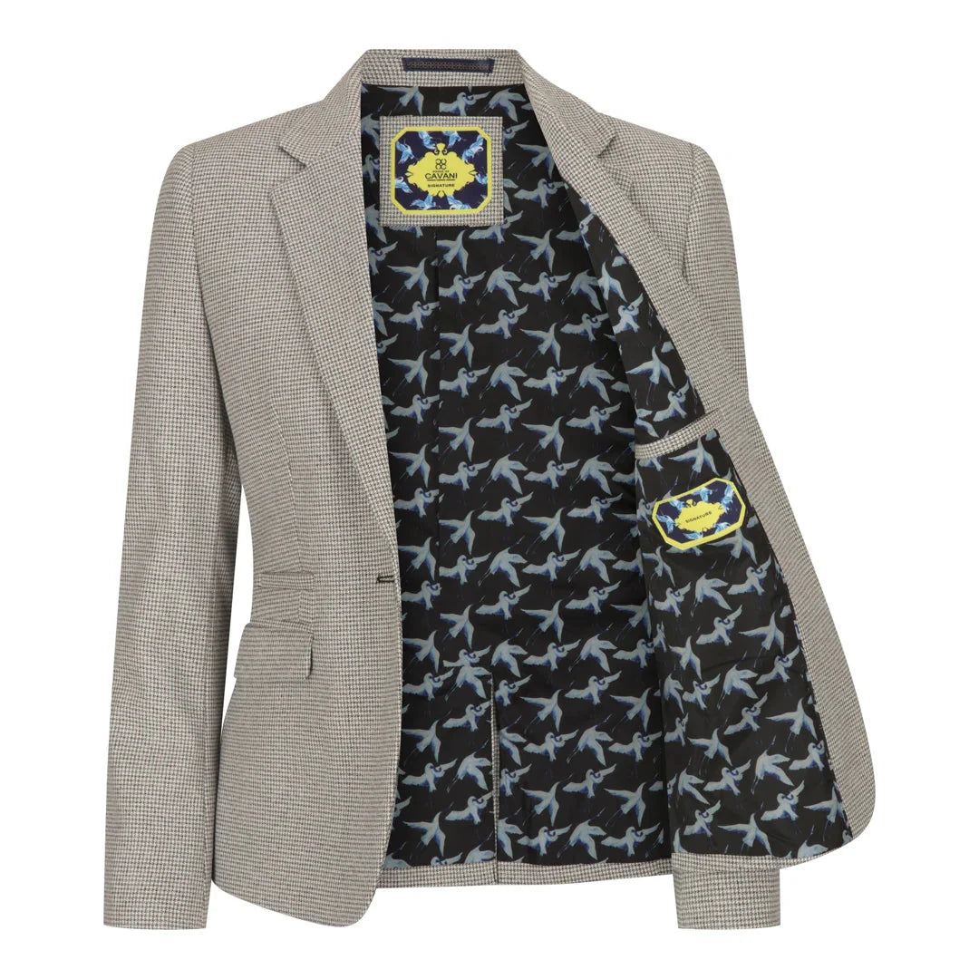 Kyoto - Women's Tweed Beige Blazer Wool Jacket 1920s