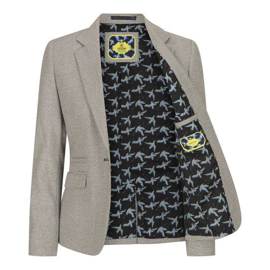 Kyoto - Women's Tweed Beige Blazer Wool Jacket 1920s