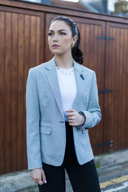 Kyoto - Women's Tweed Beige Blazer Wool Jacket 1920s