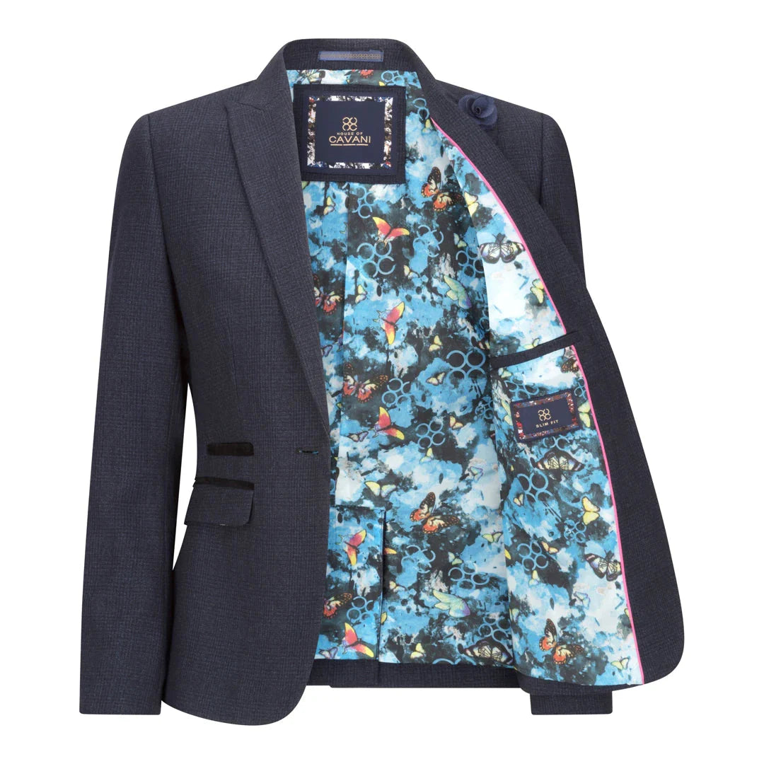Caridi - Women's Tweed Navy Blazer: Wool Jacket 1920
