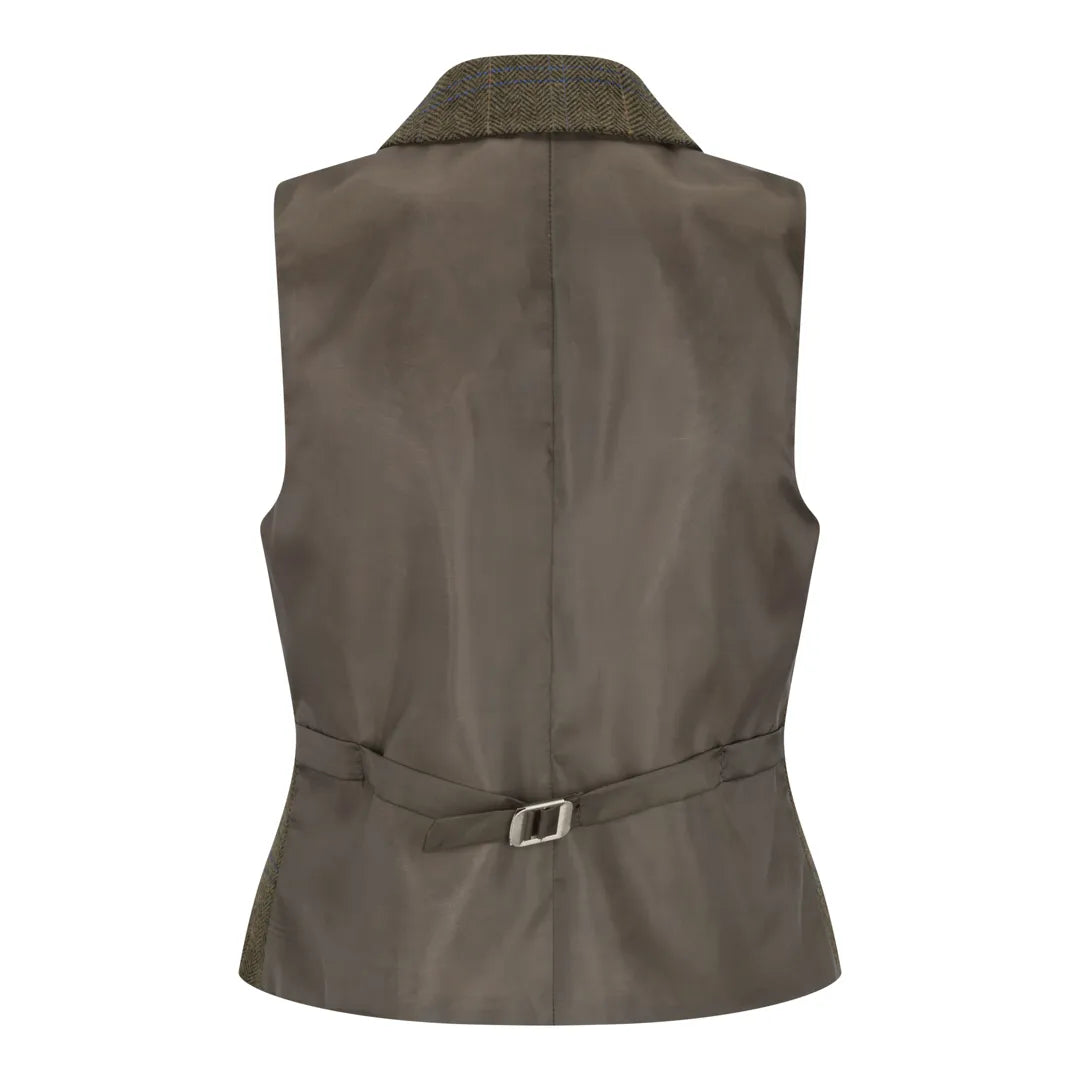 Women's Olive Green Tweed Blazer Waistcoat