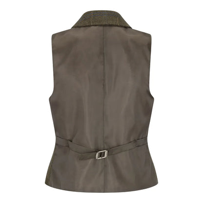 Women's Olive Green Tweed Blazer Waistcoat