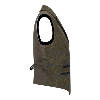 Women's Olive Green Tweed Blazer Waistcoat