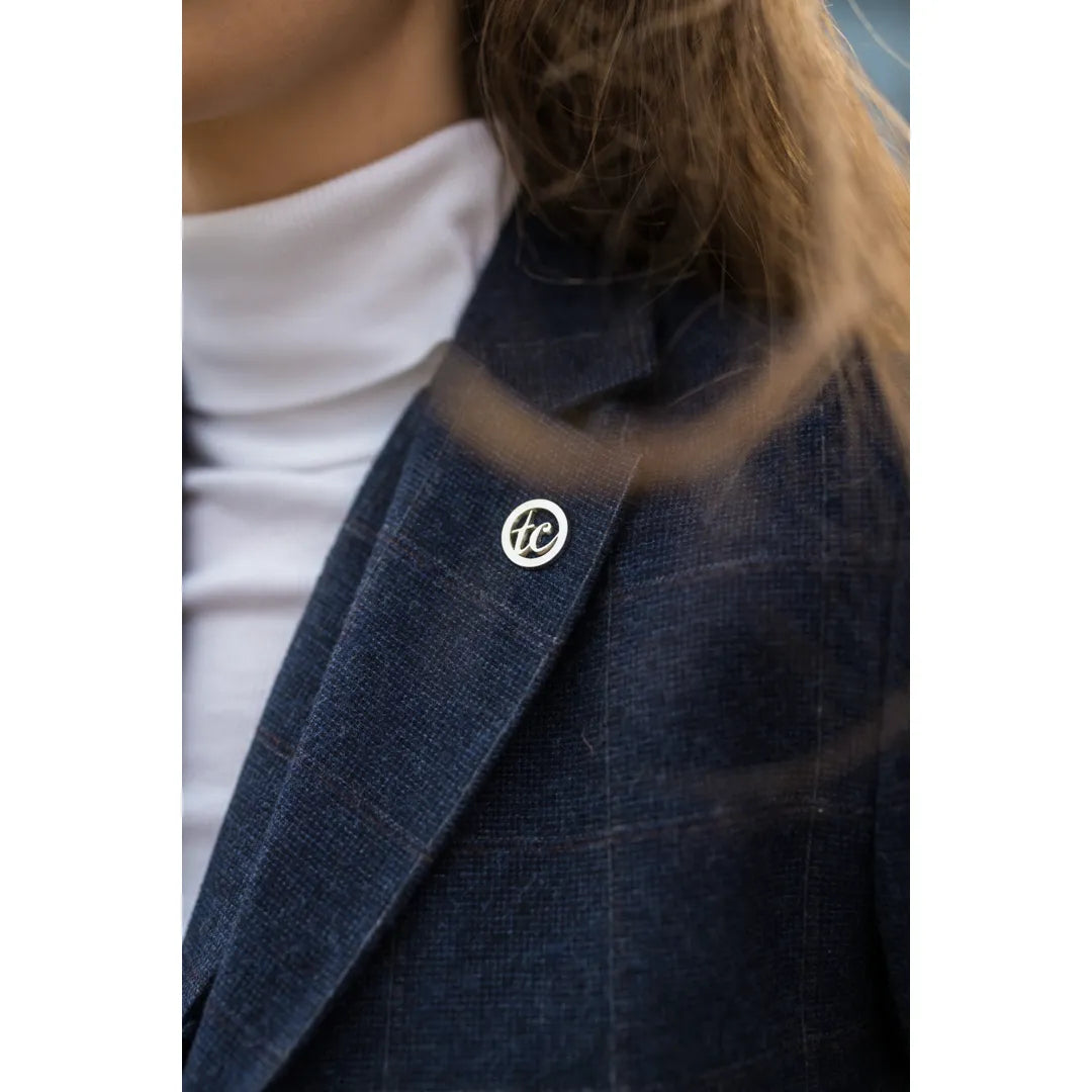 Women's Navy Blue Tweed Blazer and Waistcoat - Single Piece or 2-Piece Set
