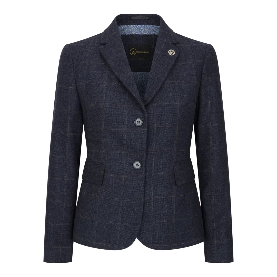 Women's Navy Blue Tweed Blazer and Waistcoat - Single Piece or 2-Piece Set