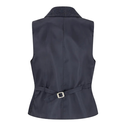 Women's Navy Blue Tweed Blazer and Waistcoat - Single Piece or 2-Piece Set