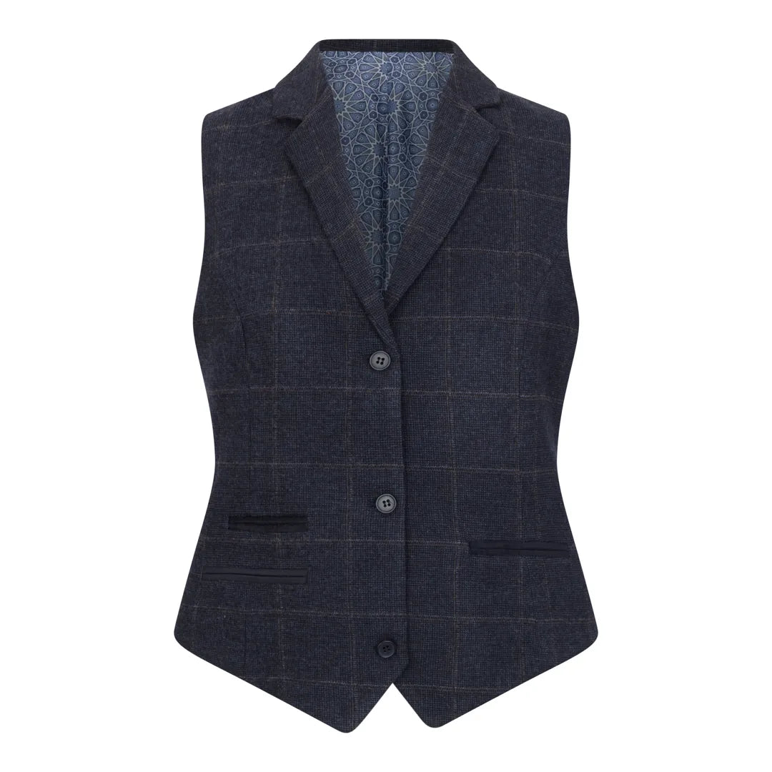 Women's Navy Blue Tweed Blazer and Waistcoat - Single Piece or 2-Piece Set