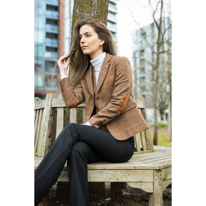 Women's Oak Brown Tweed Blazer and Waistcoat
