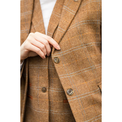 Women's Oak Brown Tweed Blazer and Waistcoat