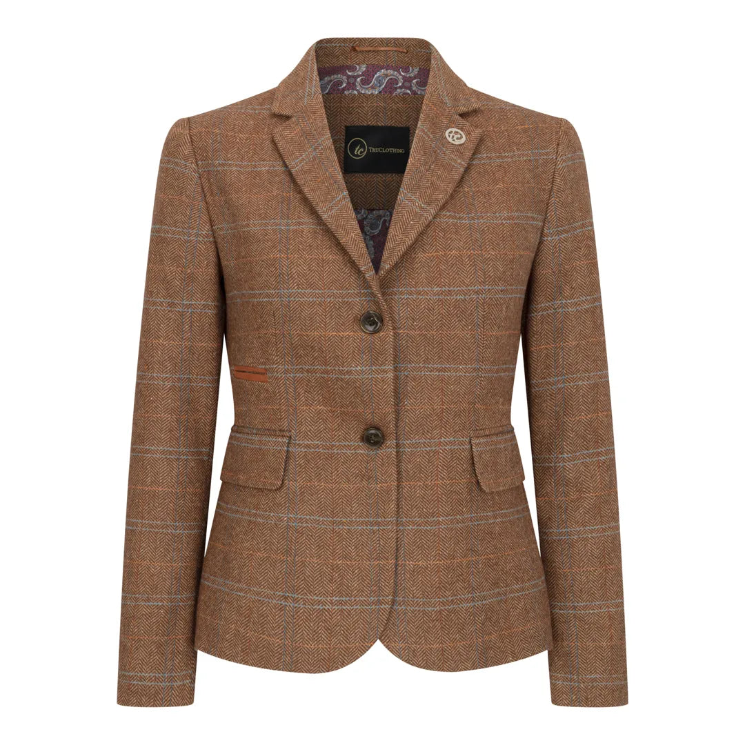 Women's Oak Brown Tweed Blazer and Waistcoat