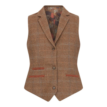 Women's Oak Brown Tweed Blazer and Waistcoat