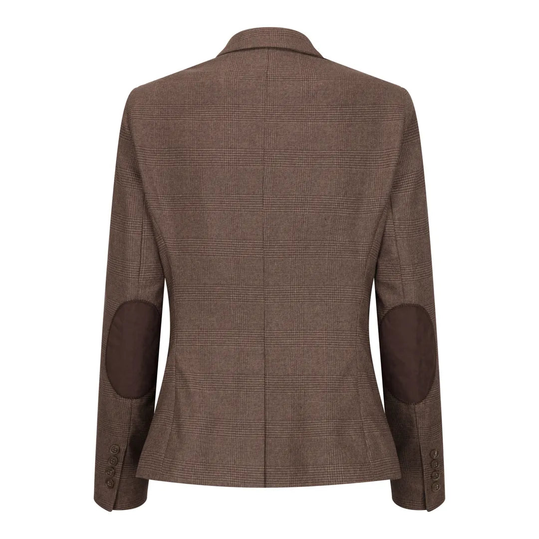 Women's Brown 3 Piece Prince Of Wales Check Suit