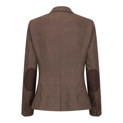 Women's Brown 3 Piece Prince Of Wales Check Suit