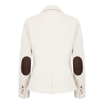 Women's Cream Wool Blend Tweed Blazer Waistcoat