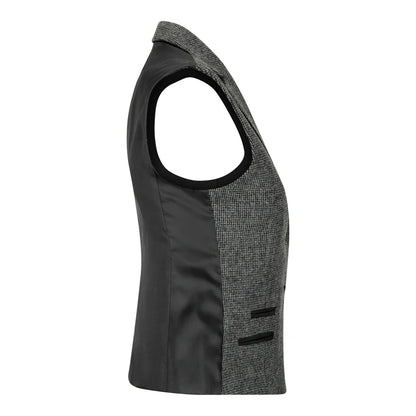 Women Grey Suit Blazer Waistcoat & Trousers in Tweed Herringbone
