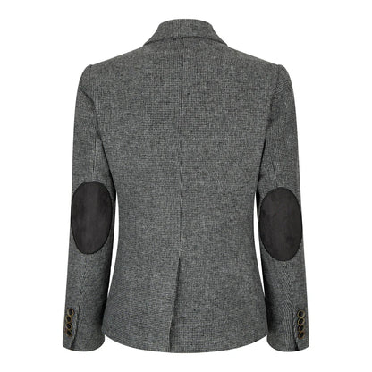 Women Grey Suit Blazer Waistcoat & Trousers in Tweed Herringbone