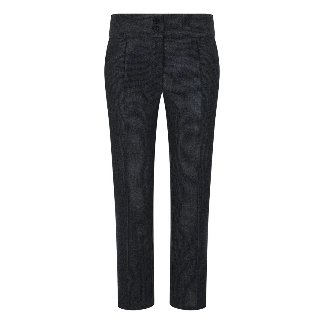 Women Grey Suit Blazer Waistcoat & Trousers in Tweed Herringbone