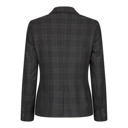 Women's 3 Piece Suit Dark Grey Check Formal Office Work