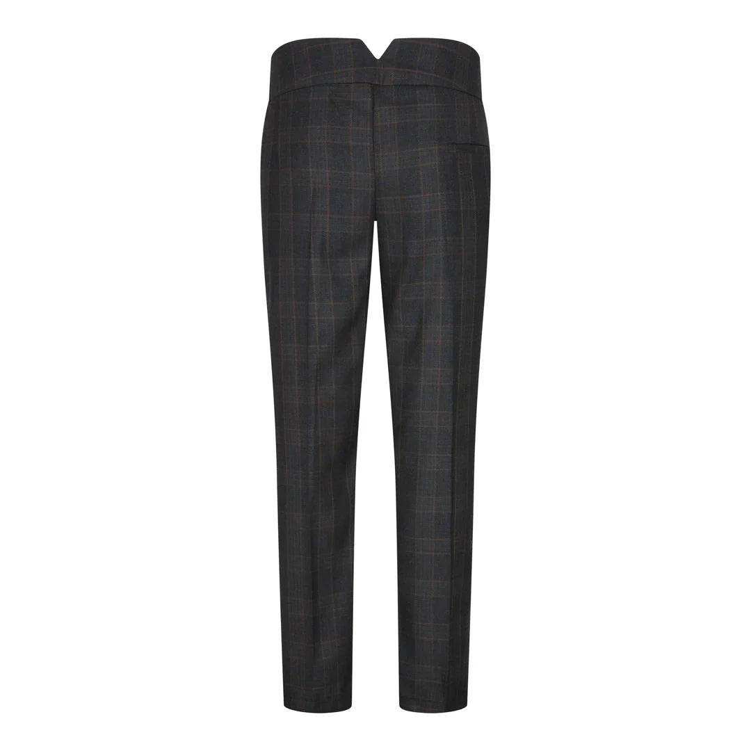 Women's 3 Piece Suit Dark Grey Check Formal Office Work