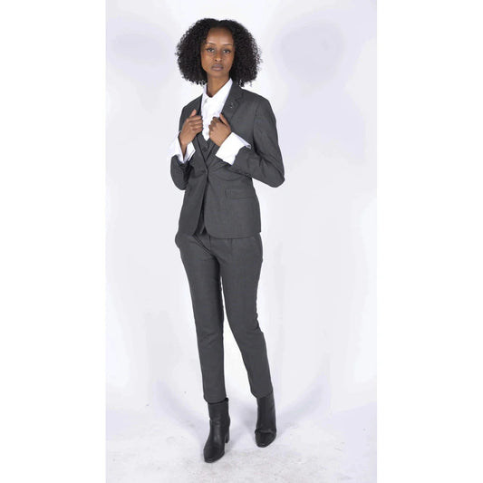 Women's 3 Piece Suit Grey Formal Office 1920s