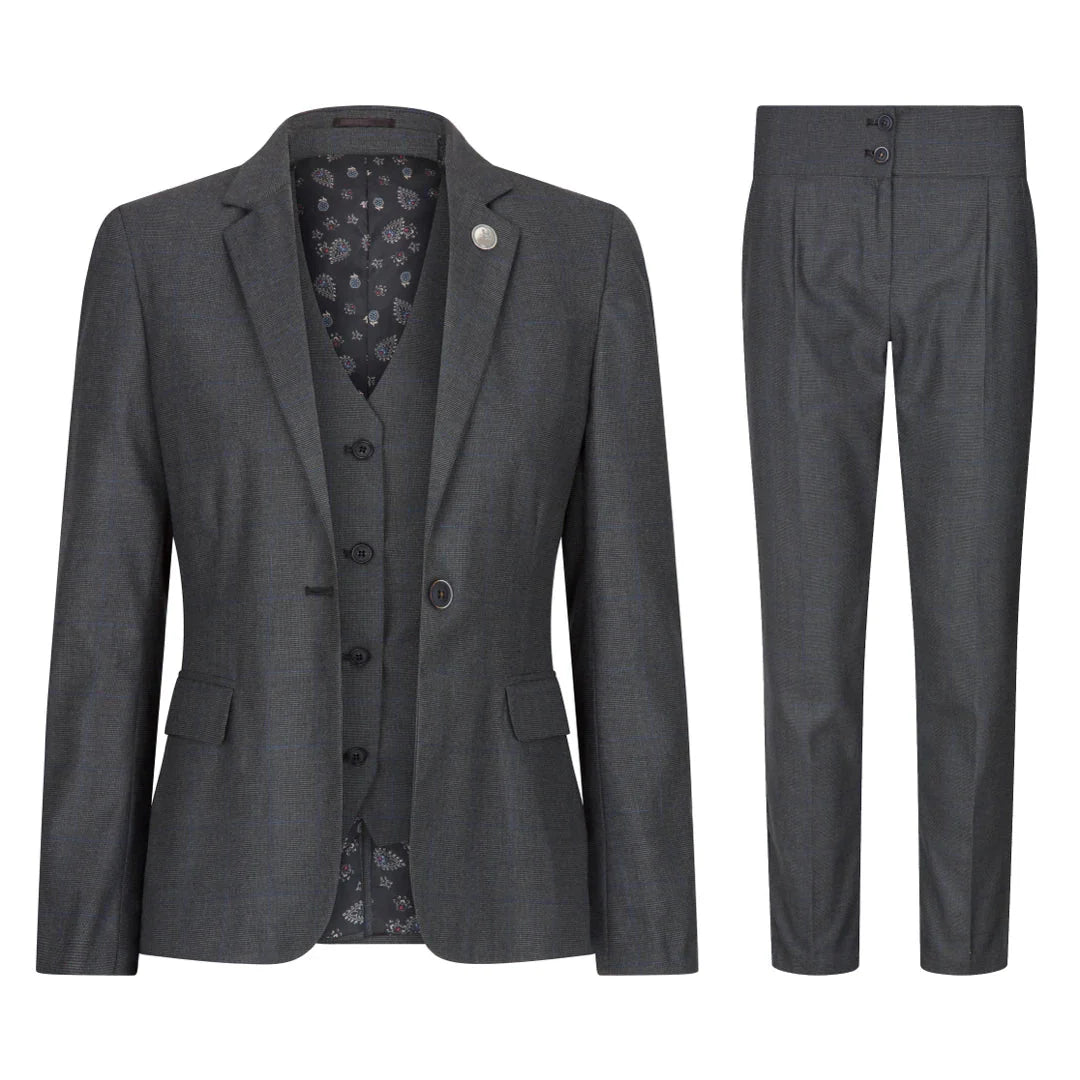 Women's 3 Piece Suit Grey Formal Office 1920s