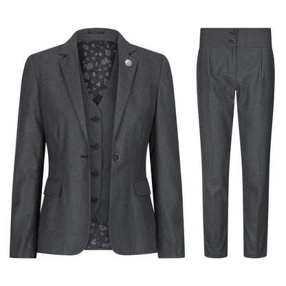 Women's 3 Piece Suit Grey Formal Office 1920s