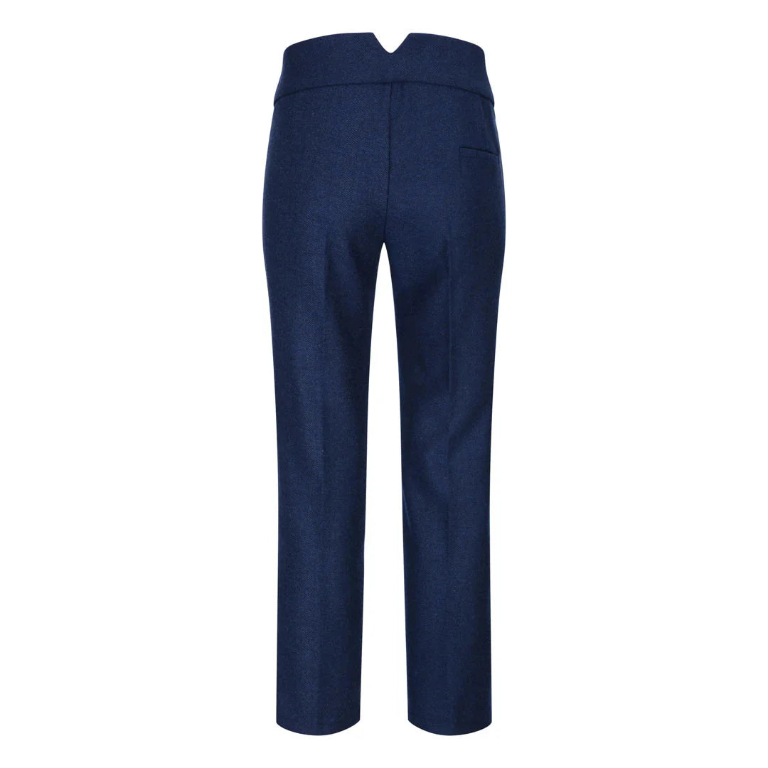 Women's Tweed Navy Blue Blazer Waistcoat & Trousers 1920s Suit