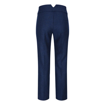 Women's Tweed Navy Blue Blazer Waistcoat & Trousers 1920s Suit
