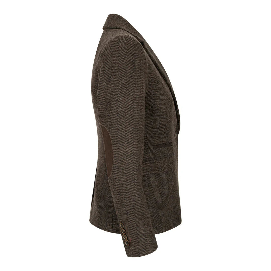 Women's Brown Tweed Blazer Waistcoat & Trouser Classic Suit