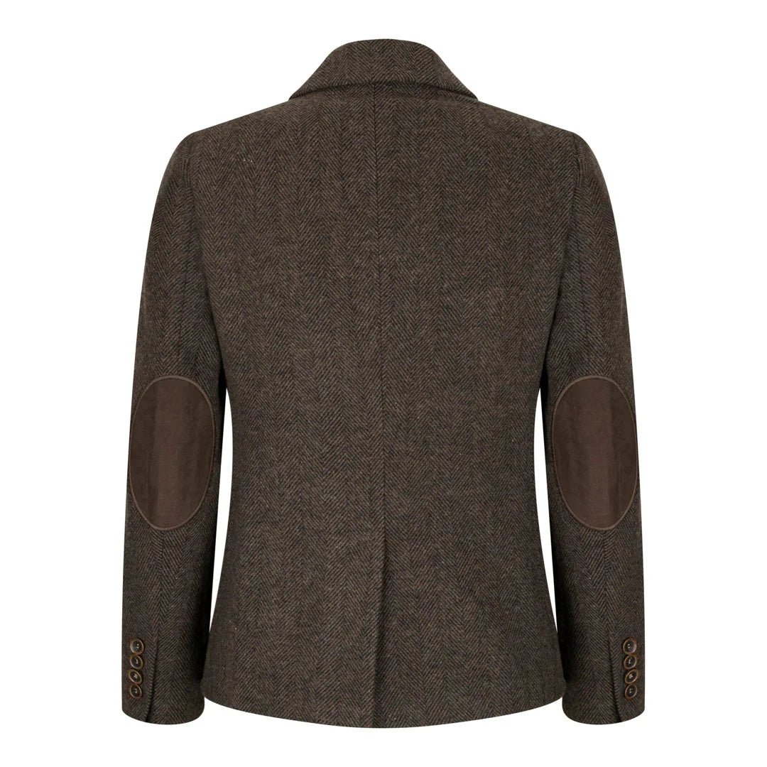 Women's Brown Tweed Blazer Waistcoat & Trouser Classic Suit