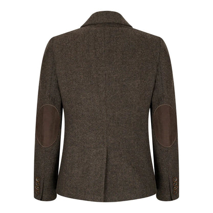 Women's Brown Tweed Blazer Waistcoat & Trouser Classic Suit