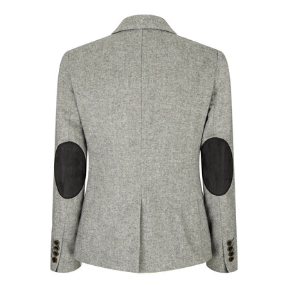 Women's Tweed Grey Blazer Jacket Waistcoat Elow Patch Peaky 1920s