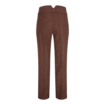 Women's Tweed Wool Suit: Brown Blazer, Trousers, Waistcoat