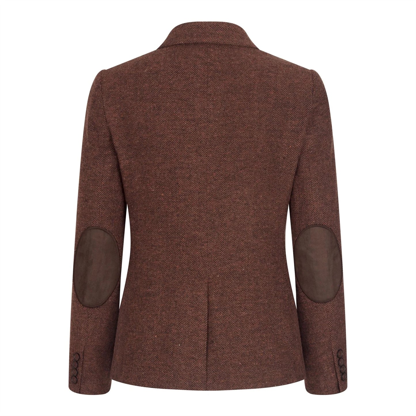 Women's Tweed Wool Suit: Brown Blazer, Trousers, Waistcoat
