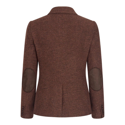 Women's Tweed Wool Suit: Brown Blazer, Trousers, Waistcoat