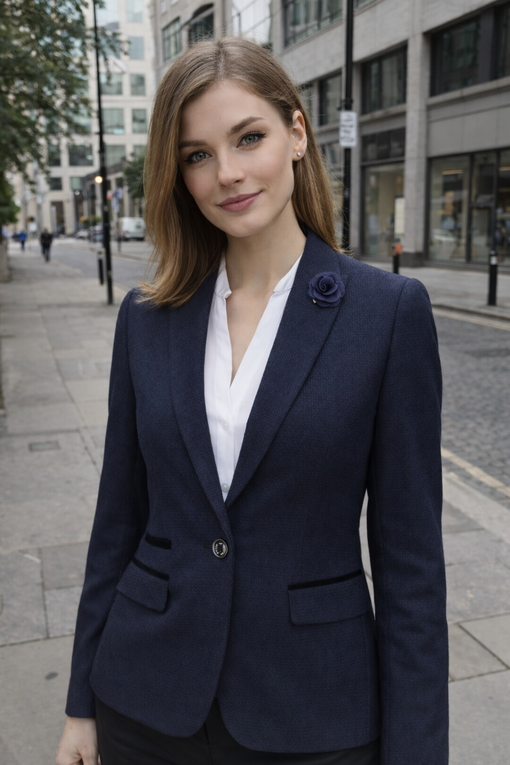 Caridi - Women's Tweed Navy Blazer: Wool Jacket 1920