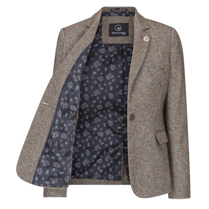 Women's 1920s Suit - Tweed Blazer and Waistcoat & Trousers